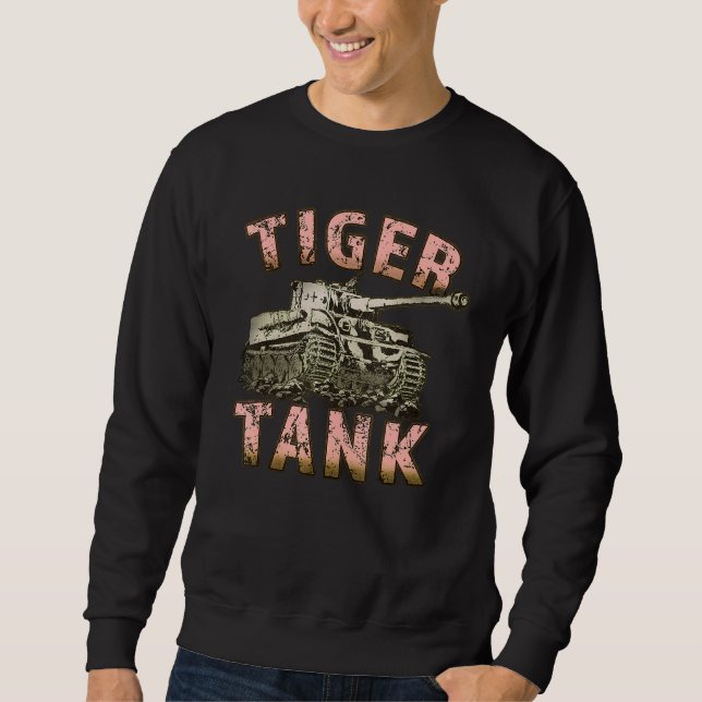 Tigerstridsvagn Historisk andra världskriget WW2 t Lång Ärmad Tröja (Framsida)