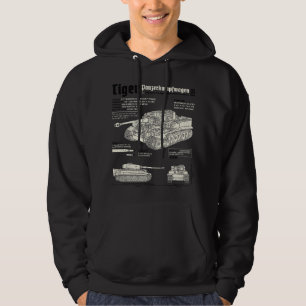 Tigerstridsvagn Pansar Andra Världskriget Ritning Hoodie