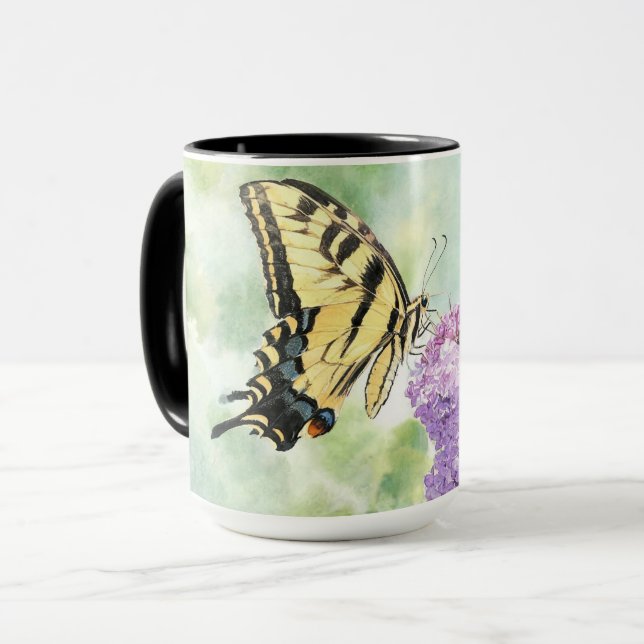 "Tigersvaldstjärt på Syren"  Mugg (Framsida vänster)
