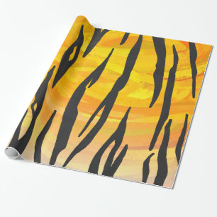 Tigersvart och orange tryck presentpapper