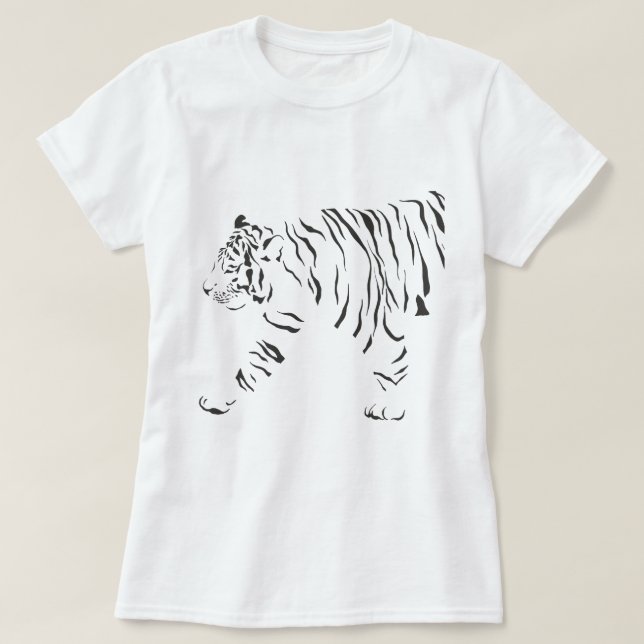 Tigersvart och vitt omslag t shirt (Design framsida)