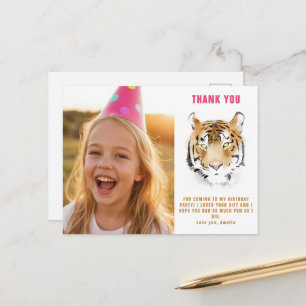 Tigert huvud akvarell födelsedagsfoto tack vykort