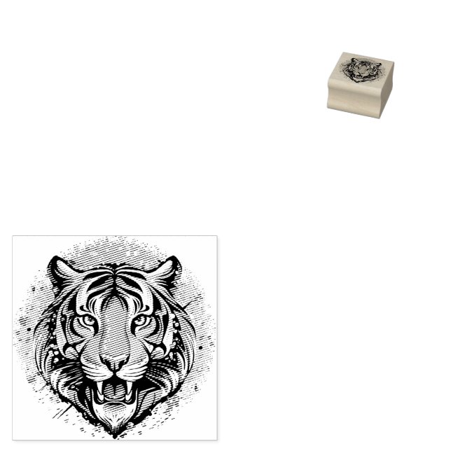 Tigert huvud regnbågsfärger färgar fläckar stämpel (Stämplad)