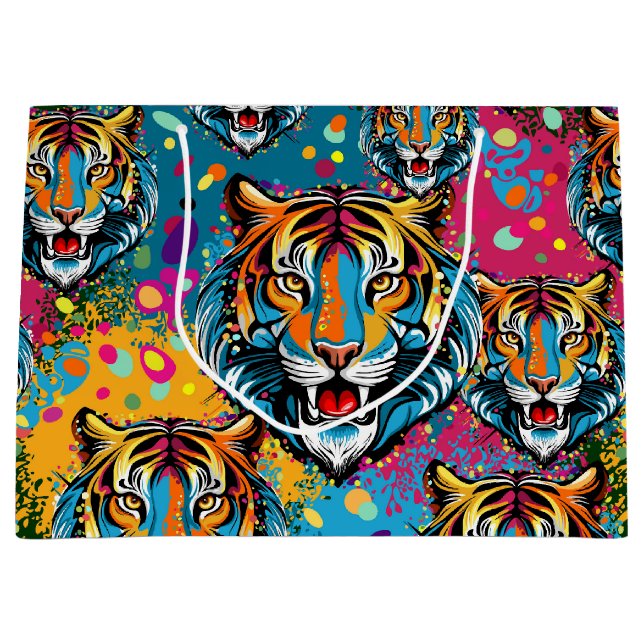 Tigert huvud regnbågsfärger paint stains (Framsidan)