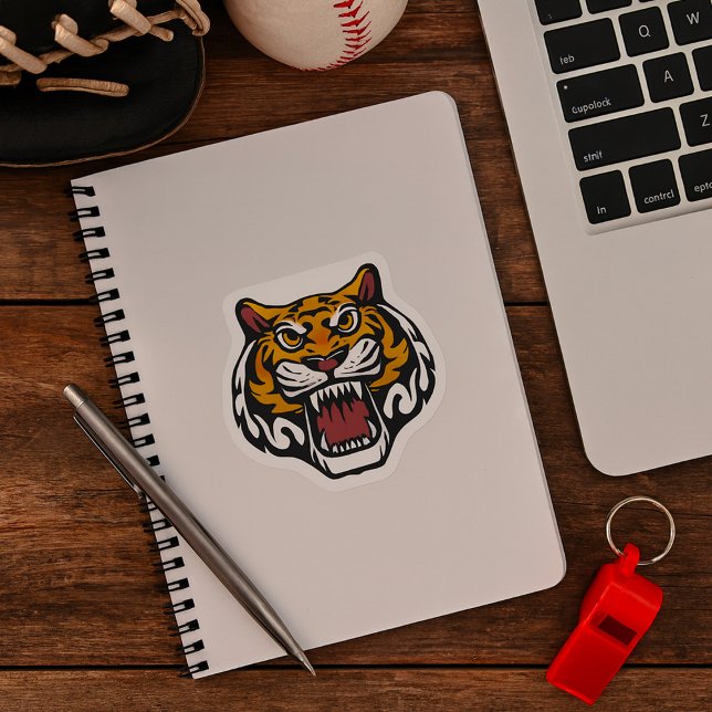 Tigert huvudet fyrkantigt klistermärke (Skapare uppladdad)