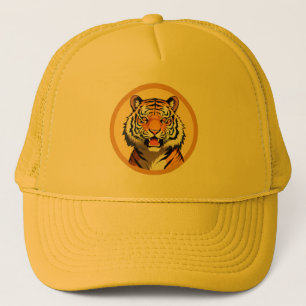 Tigert huvudet inramat med gyllene lysande aura keps