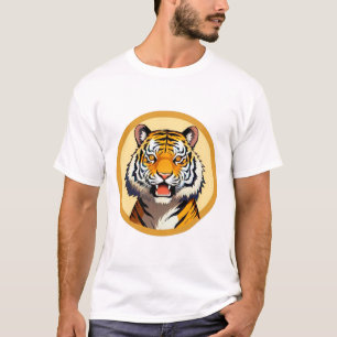 Tigert huvudet inramat med gyllene lysande aura t shirt