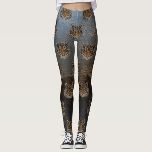 Tigert huvudet, läderlook leggings
