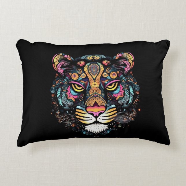 Tigert huvudet  prydnadskudde (Framsidan)