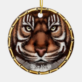 Tigertänder julgransprydnad keramik