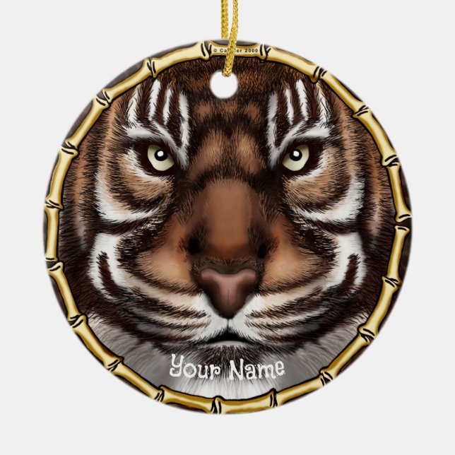 Tigertänder  julgransprydnad keramik (Framsidan)