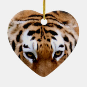 Tigerteckningprydnad Julgransprydnad Keramik
