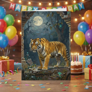 Tigertema Grattis på födelsedagen brorson Kort