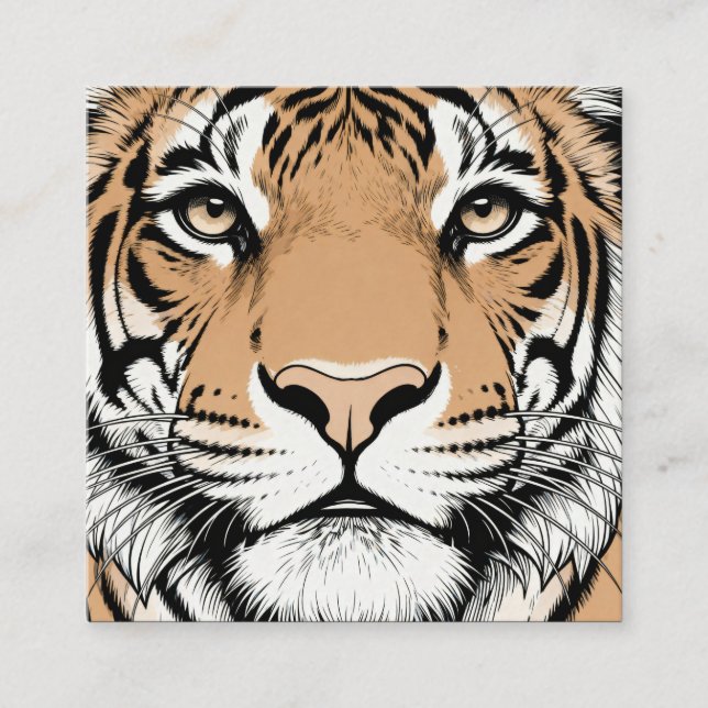 Tigertitsikt, Tiger Fyrkantigt Visitkort (Framsida)