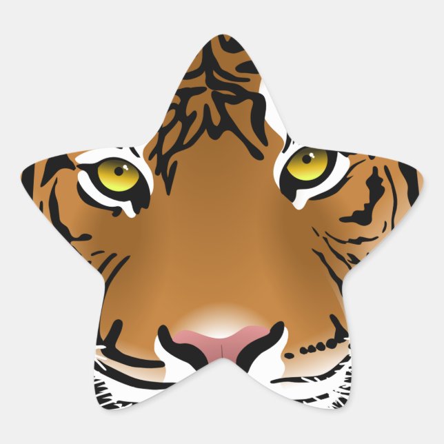 Tigertittar Stjärnformat Klistermärke (Framsida)