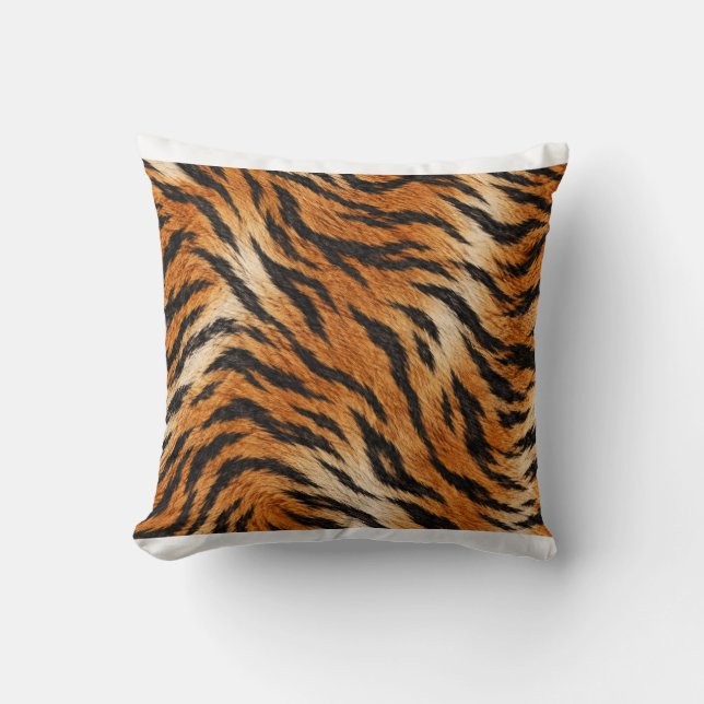 Tigertryck Kudde| Vilda Djur Sängkläder Kudde (Framsida)
