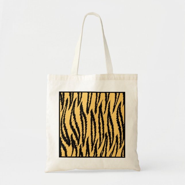 Tigertryck. Orange- och svartmodell Tygkasse (Framsidan)