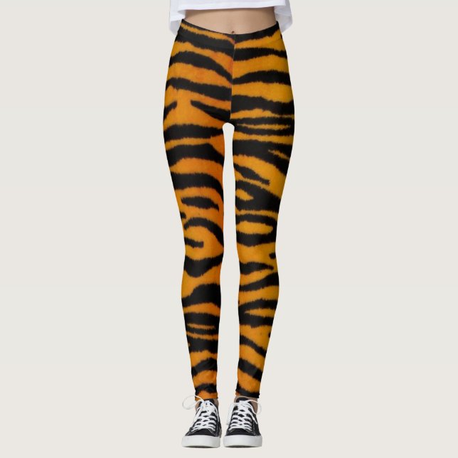 Tigertryckdamasker Leggings (Framsida)