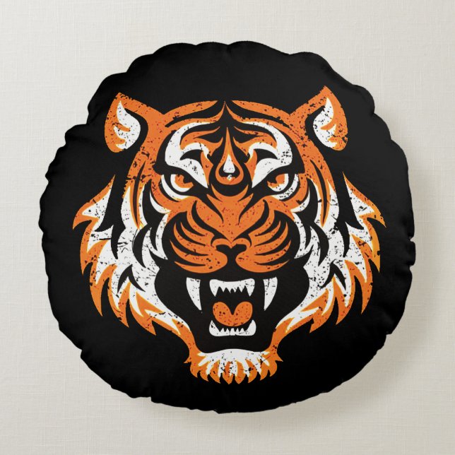Tigertupp Rund Kudde (Framsidan)