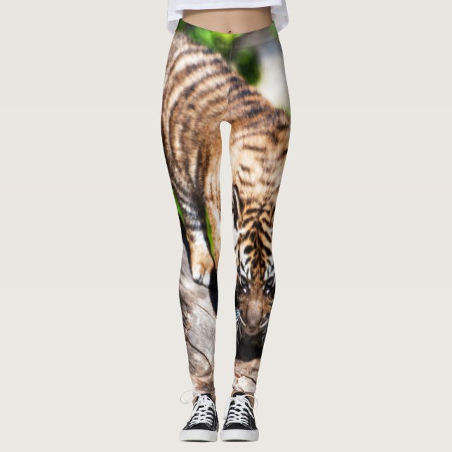 Tigerungeklättringen besegrar träddamasker leggings (Framsida)
