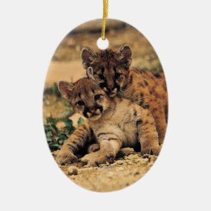 Tigerungeprydnad Julgransprydnad Keramik