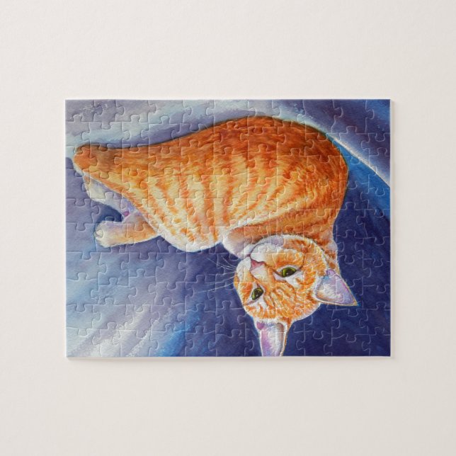 Tigg Orangen Tabby katt Pussel (Horisontell)