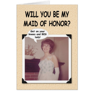 Tigga för maid of honor hälsningskort