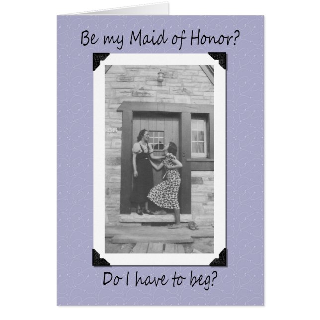 Tigga för maid of honor hälsningskort (Framsidan)
