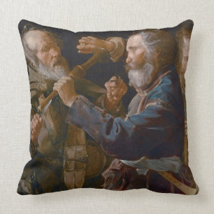 Tiggare bråk, c.1625-30 (olja på kanfas) kudde