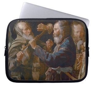 Tiggare bråk, c.1625-30 (olja på kanfas) laptop fodral