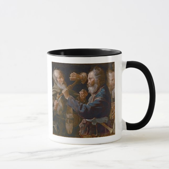 Tiggare bråk, c.1625-30 (olja på kanfas) mugg (Höger)