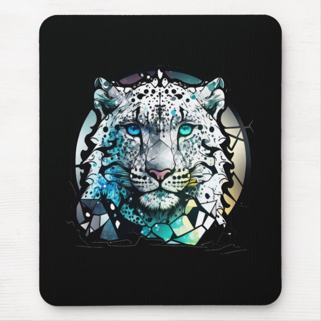 Tigger Animal Porträtt Stached Glass Wildlife Free Musmatta (Framsidan)