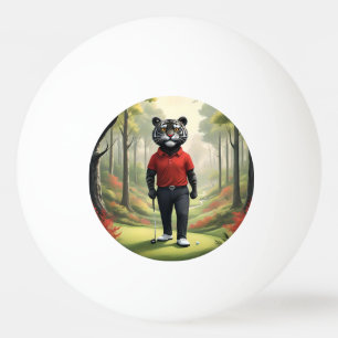 Tigger som spelar golf i skogen.. pingisboll