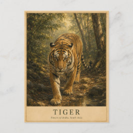 Tiggerskogarna i Indien VINTAGE Vykort