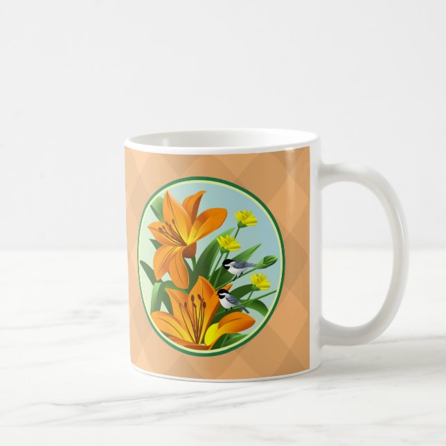 Tigglilja Svart mössa chickadekopp Kaffemugg (Höger)