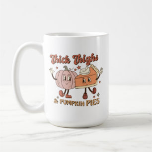 Tighs & Pumpkin Paj Funny Retro Thanksgiving Kaffemugg