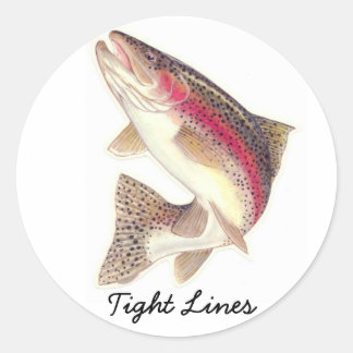 TIght linjer Rainbow trout Runt Klistermärke