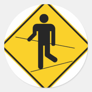 Tightrope Walker Zon Highway Sign Runt Klistermärke