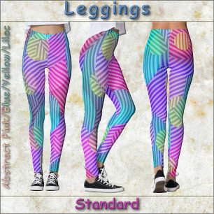 TIGHTS - Abstrakt Rosa/Blå/Gul/Lila