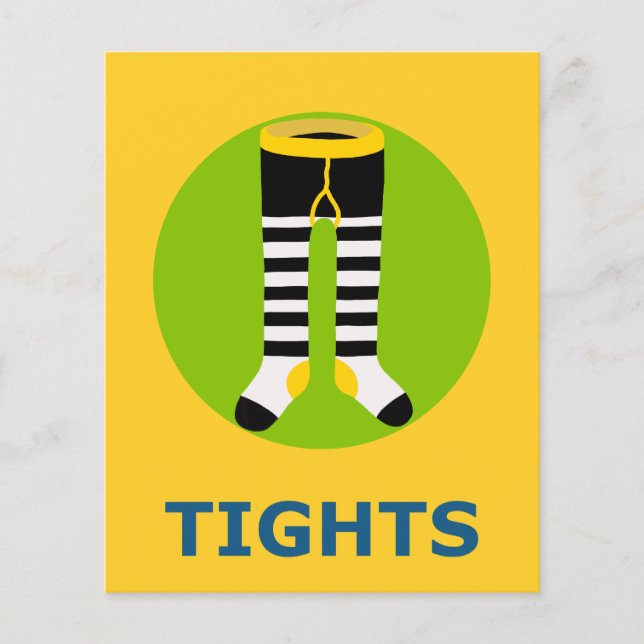 TIGHTS Flashcard for Initial T 1 Syllable Ord (Framsida)