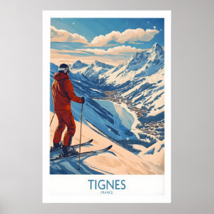 Tignes Affisch Frankrike Skidtryck 1
