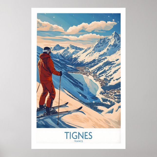 Tignes Affisch Frankrike Skidtryck 1 (Framsidan)
