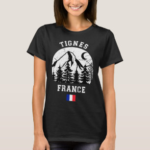 Tignes Frankrike Alpernas Ski Resort Alpine Skiing T Shirt