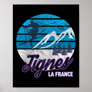 Tignes Frankrike Fransk Alpernas Ski Resort Snowbo Poster