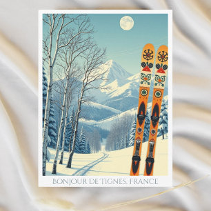 Tignes Frankrike-skidrekreationskort Vykort