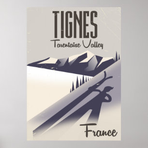 Tignes, Frankrike-skidreseaffisch Poster