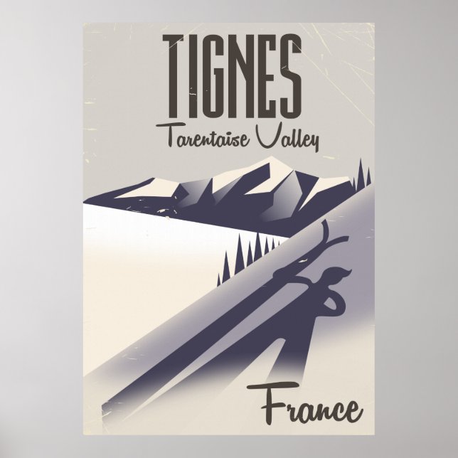 Tignes, Frankrike skidresoraffisch Poster (Framsidan)