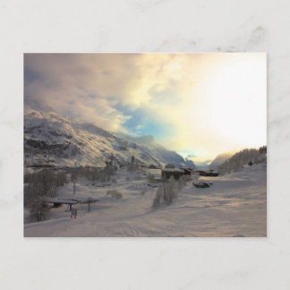 Tignes Les Bois Winter Sunrise Vykort