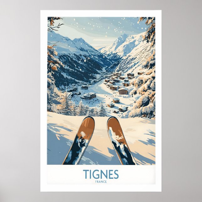 Tignes Print Frankrike 1 Poster (Framsidan)