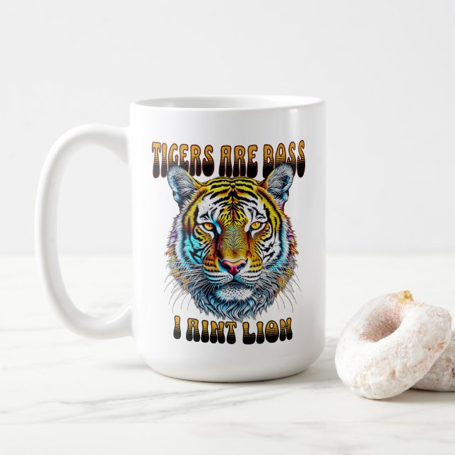 Tigrar är boss | jag ljuger inte kaffemugg (Med munk)